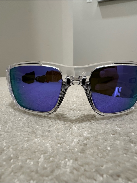 Oakley Clear Frame Sunglasses with Purple Lenses